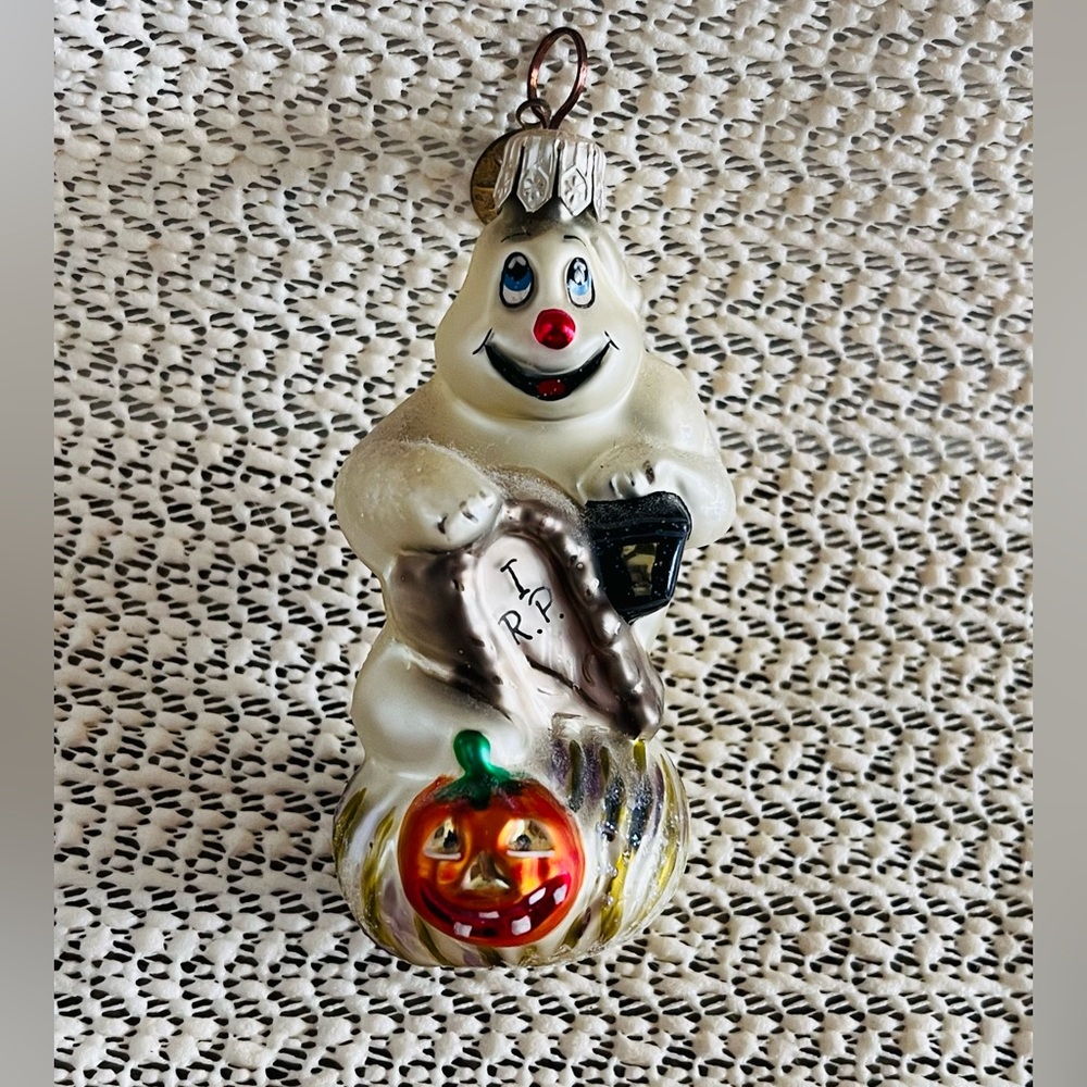 CHRISTOPHER Radko Halloween ghost glass ornament